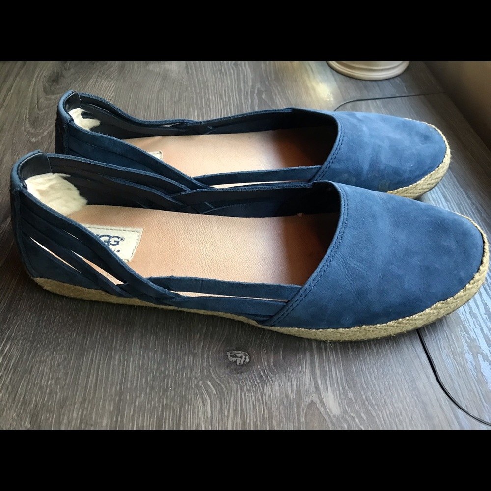 UGG Cicily Flat Slide on Espadrilles Blue size 11
